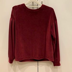 Deep red, velvet top